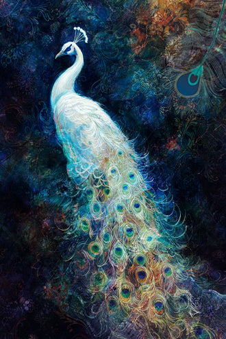 White Peacock Aesthetic Wall Print Poster Print