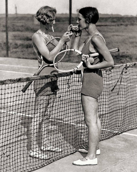 Retro Tennis Players Smoking Print, Retro Sports Wall Print