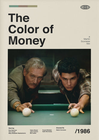 The Color of Money Retro Movie Wall Poster Wall Print