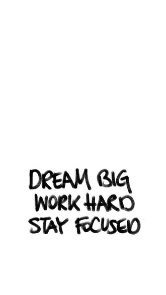 Dream Big Work Hard Stay Focused Motivational Quote Understated Wall Print Décor Poster Print