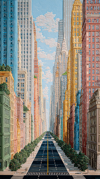 Colorful Cityscape Aesthetic Home Art Wall Poster Print