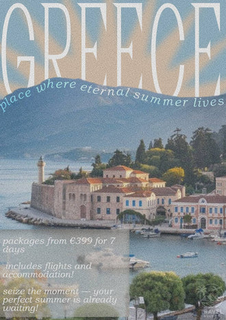 GREECE Heritage Travel Wall Poster Wall Print – Eternal Summer Retro Travel Print