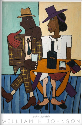 Nostalgic 1920s Black Couple Fine Print, Black Americana Café Scene Wall Poster, Digital Download Artwork