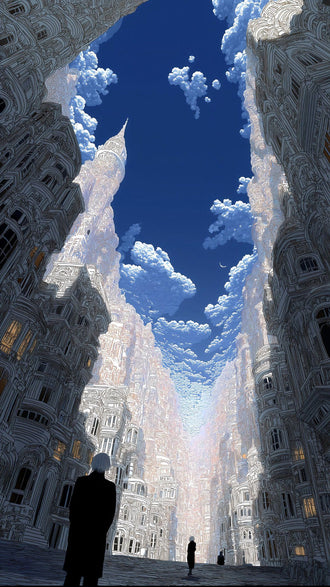 Fantastical Cityscape Aesthetic Wall Décor Poster Print