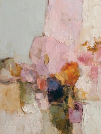Abstract Modern Wall Art – Soft Pink Textured Color Blocks