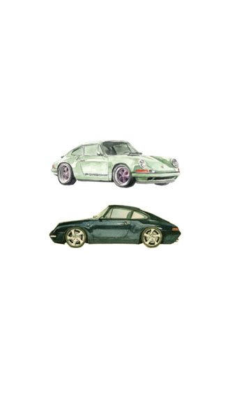 Porsche Heritage Cars Décor Poster – Aesthetic Retro Sports Car Wall Poster