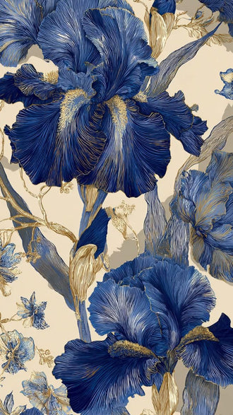Blue Iris Flower Wall Décor | Aesthetic Botanical Décor Poster for Home Decor