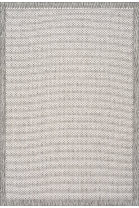 Border Modern Kitchen Rug – Charcoal & Ecru