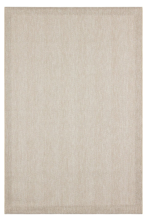 Bordered Modern Kitchen Rug – Beige