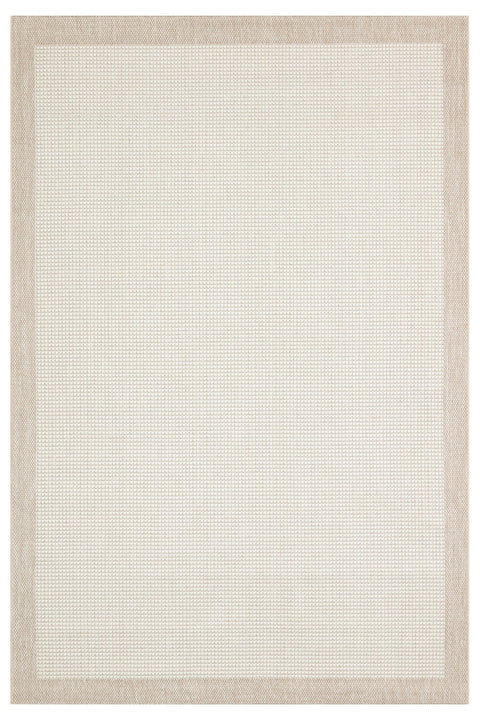 Bordered Modern Kitchen Rug – Beige & Cream