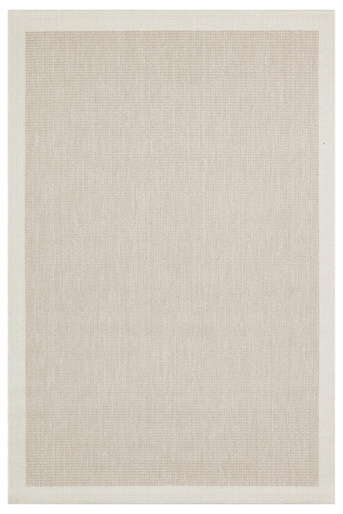 Bordered Modern Kitchen Rug – Cream & Beige