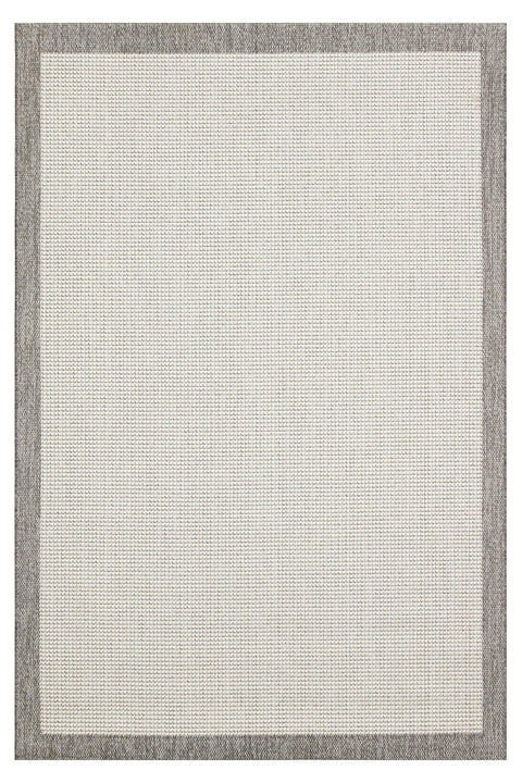 Bordered Modern Kitchen Rug – Cream & Gray