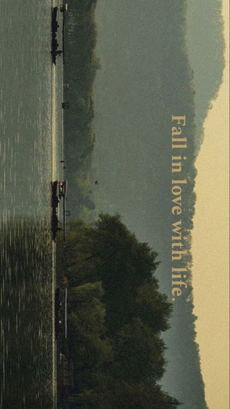 Fall in Love with Life Quote Aesthetic Wall Print