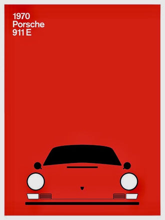 1970 Porsche 911 E Simple Wall Poster | Traditional Car Wall Poster