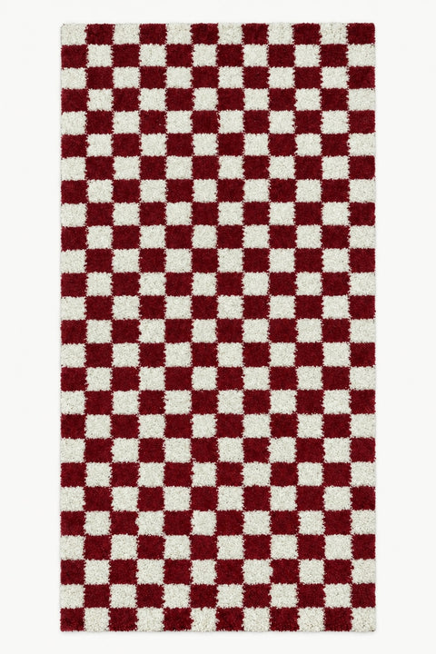 Chess Checkered Traditional Area Rug – Ecru