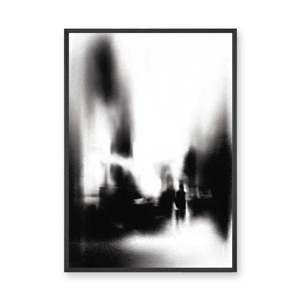 Cityscape Abstract Wall Art – Blurred Black and White Street Scene