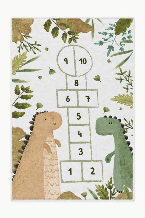 Dinosaur Hopscotch Kids Area Rug