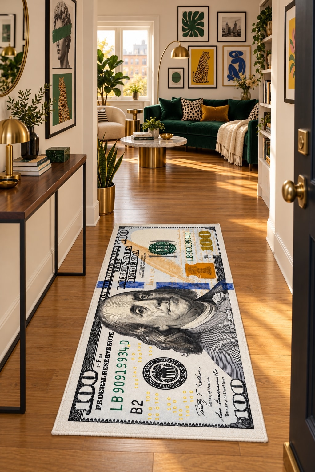 Dollar Gaming Kids Area Rug – Gray in a hallway