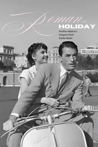 Roman Holiday 1953 Nostalgic Movie Décor Poster Wall Poster – Audrey Hepburn & Gregory Peck Iconic Print