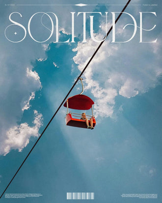 Solitude Quote Wall Poster – Minimal Aesthetic Sky and Chairlift Print
