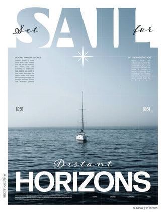 Set Sail for Distant Horizons Quote Wall Print Décor Poster – Aesthetic Motivational Print