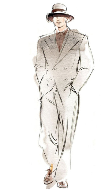 Fashion Portrait Minimalist Line Art Wall Art – Suited Man Sketch