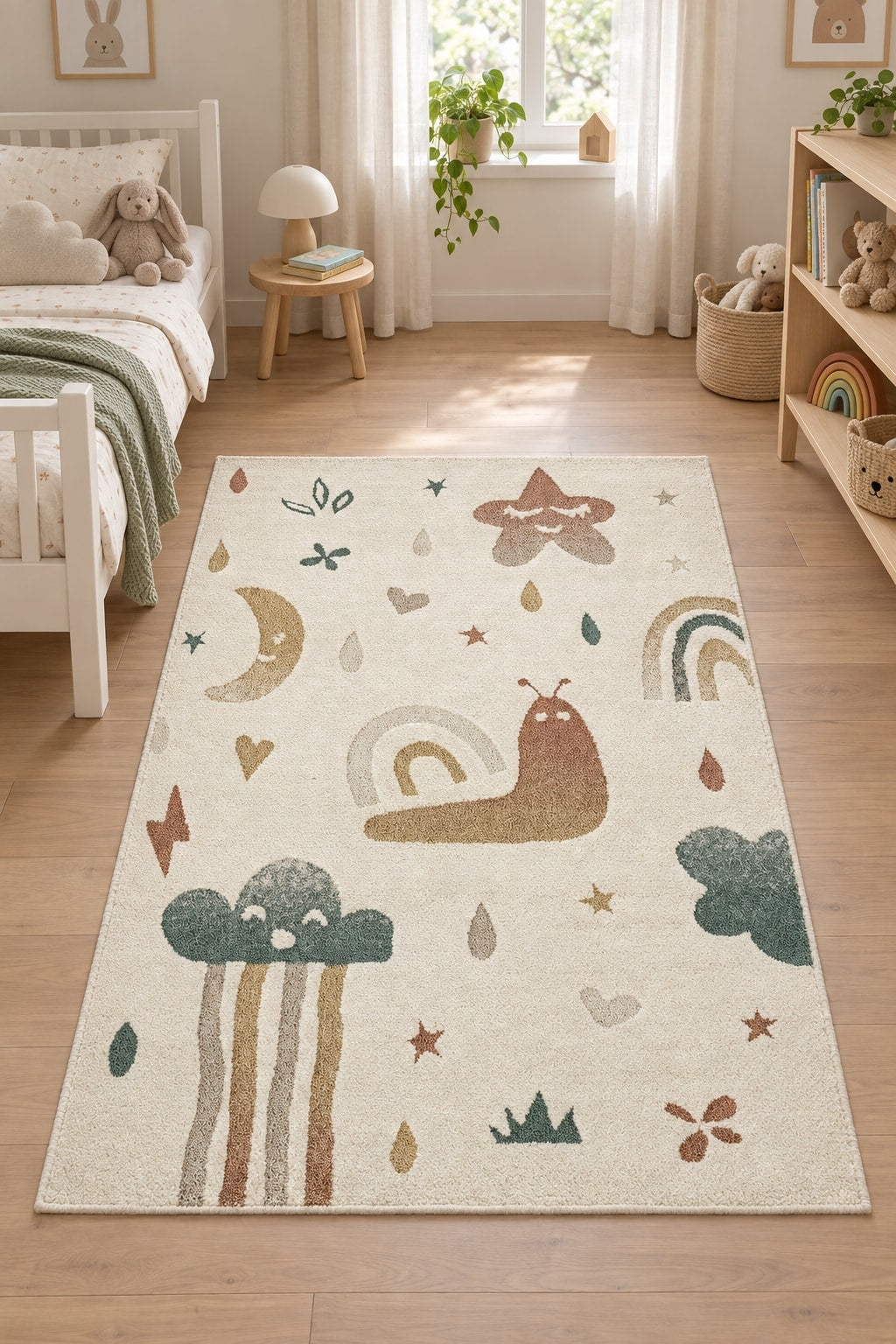 Figural Kids Area Rug – Cream & Beige 3 in a nursery