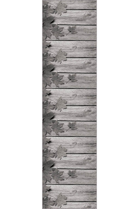 Floral 3D Runner Rug – Gray