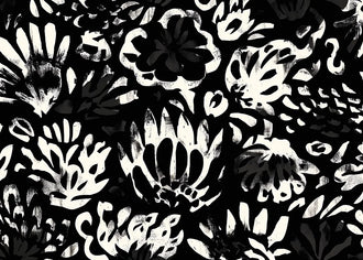 Floral Abstract Wall Art – Bold Black and White Botanical Pattern