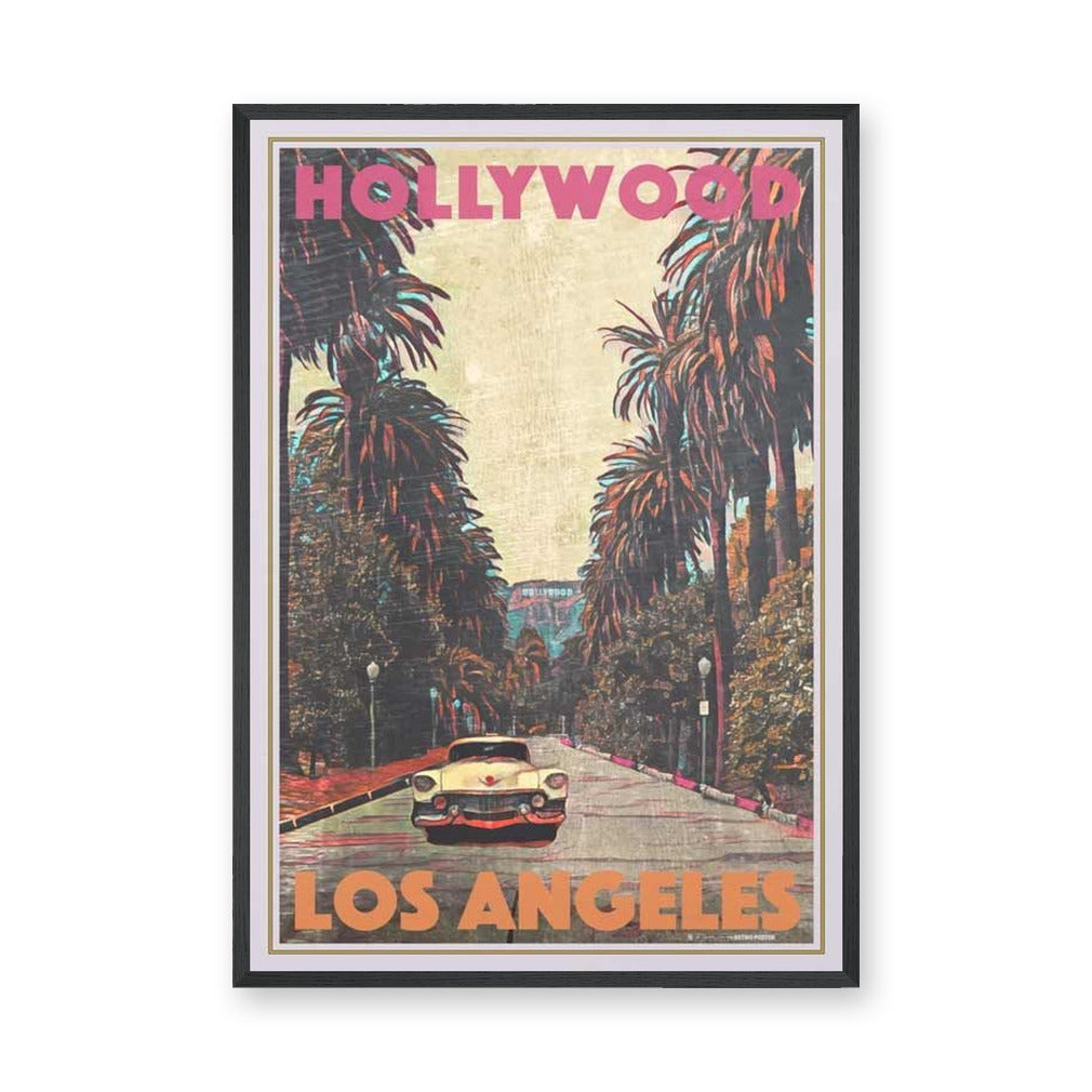 Hollywood Los Angeles Vintage Wall Art – Palm Street Classic Car