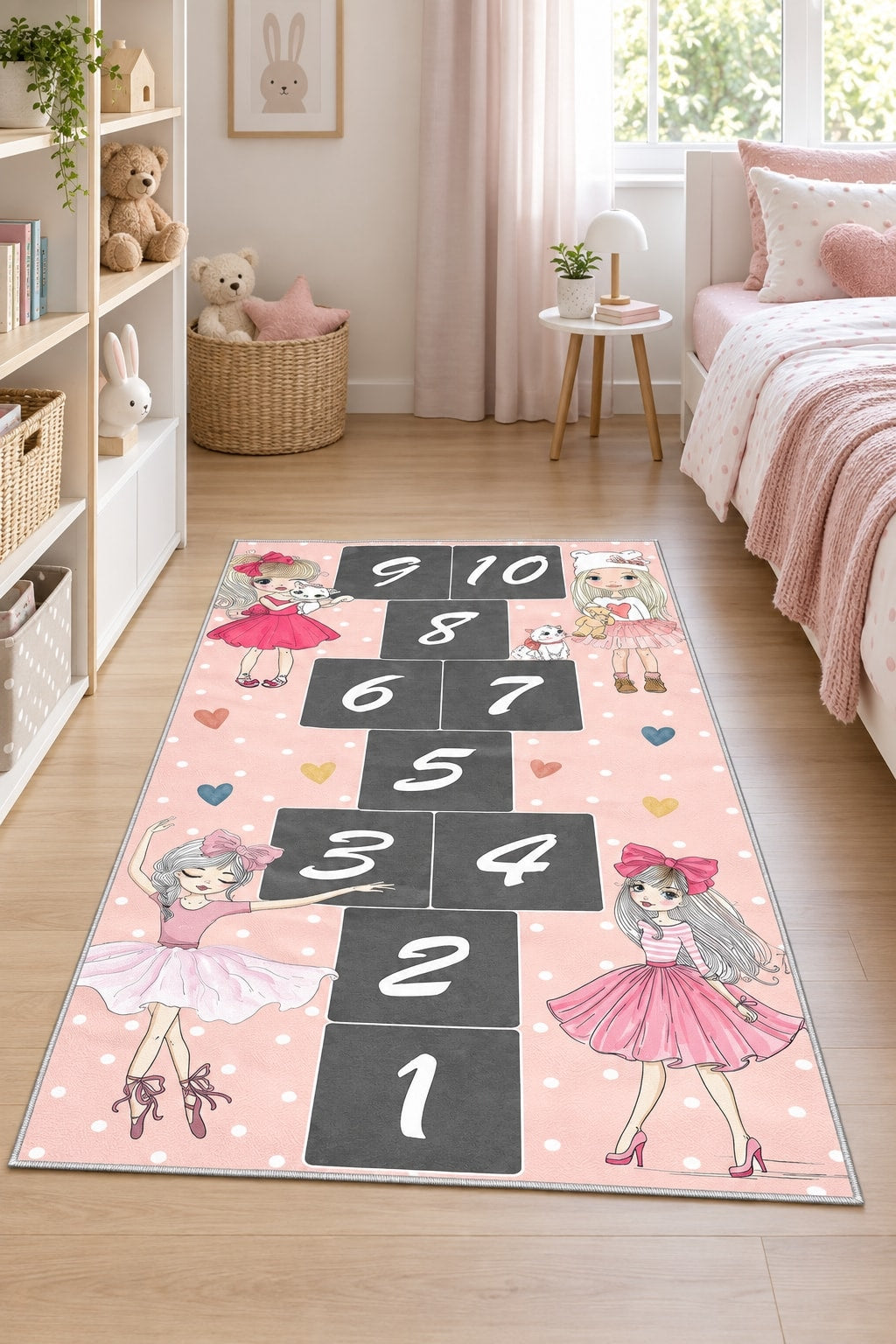 Hopscotch Kids Area Rug in a nursery