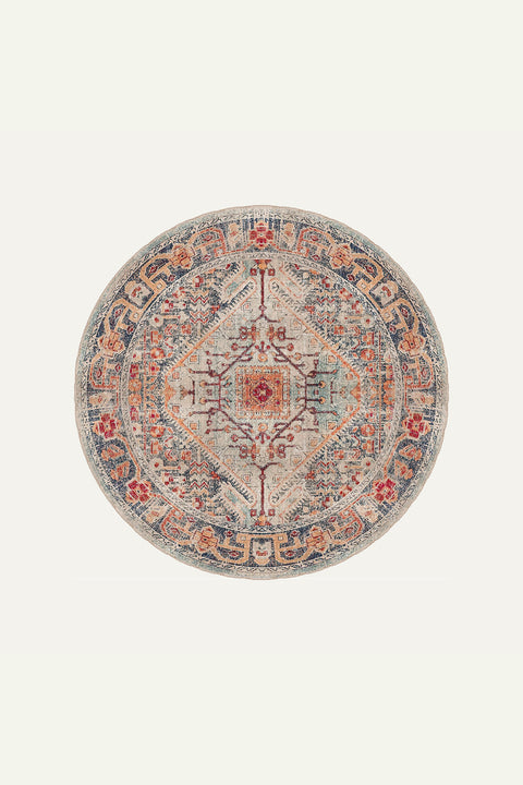 Medallion Modern Round Area Rug – Brown
