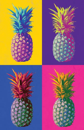 Pineapple Pop Art Wall Art – Colorful Tropical Fruit Grid
