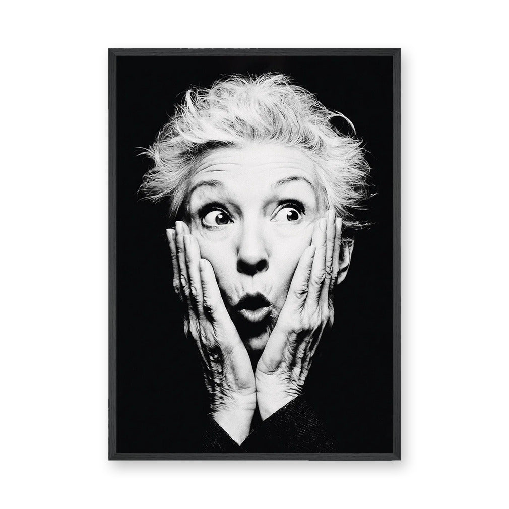 Portrait Photography Modern Wall Art – Black and White Surprised Face