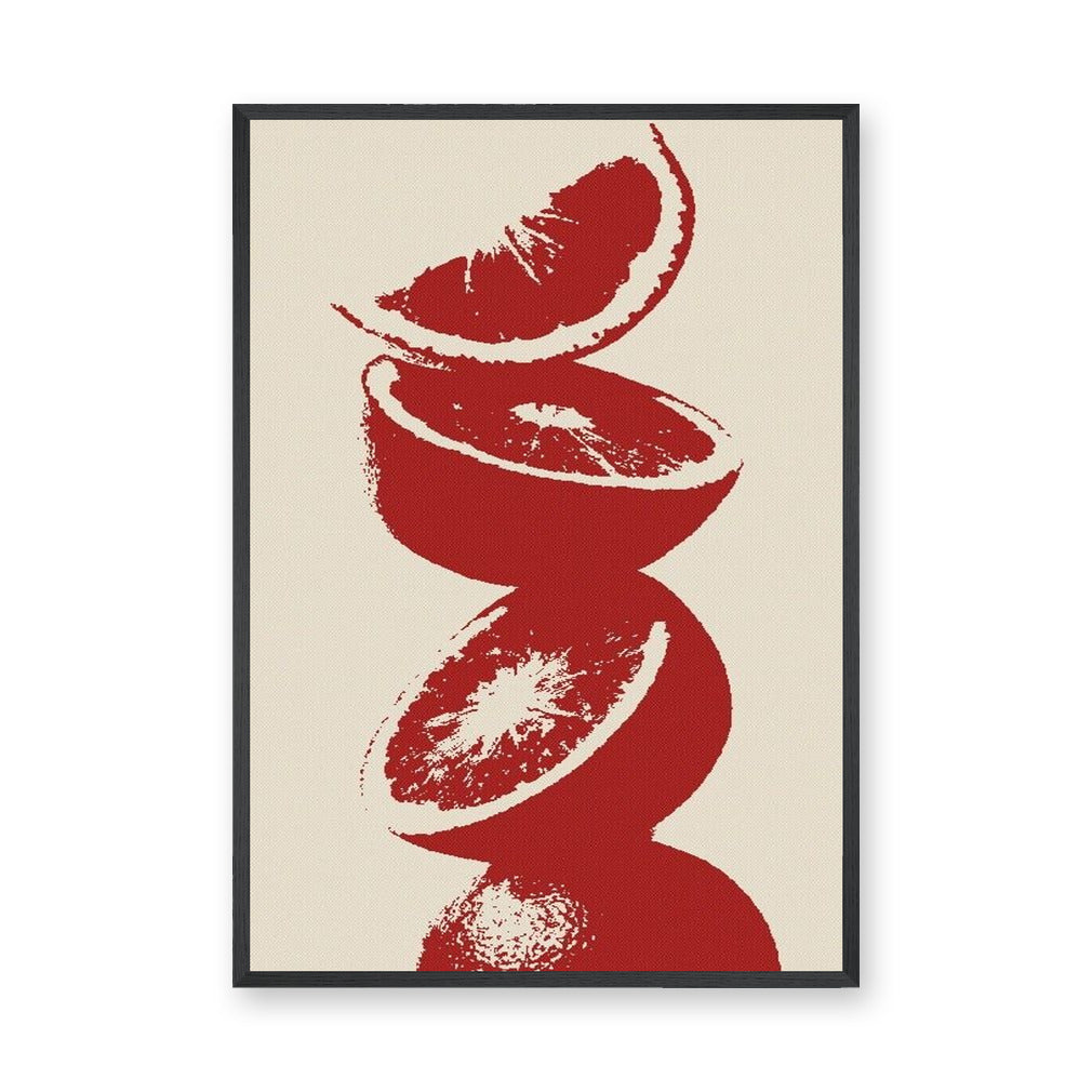Red Citrus Still Life Modern Wall Art – Minimal Fruit Slice Print
