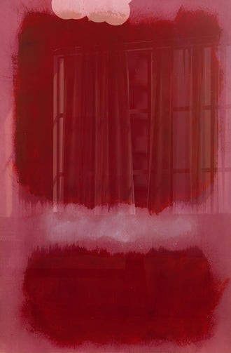 Red Pink Abstract Modern Wall Art – Soft Blurred Color Block Print