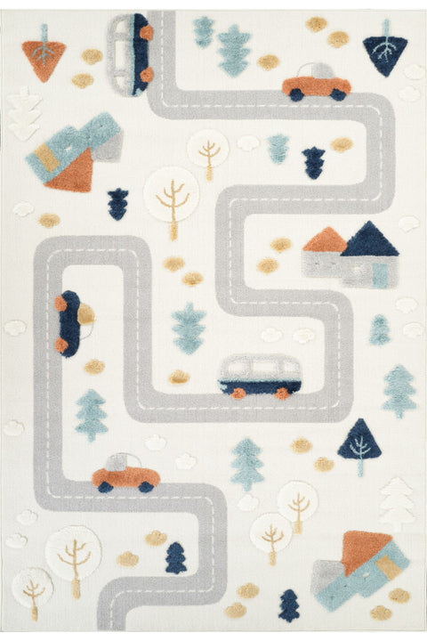Retro Shag Kids Area Rug – Light Gray