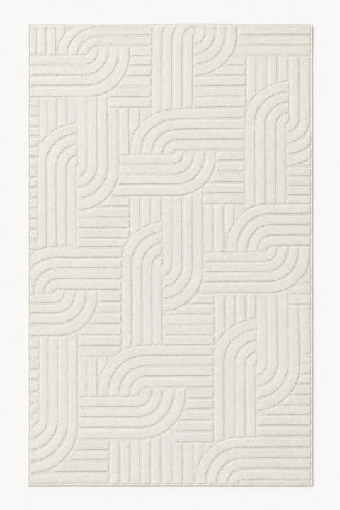Siena Modern Plush Area Rug – Ecru