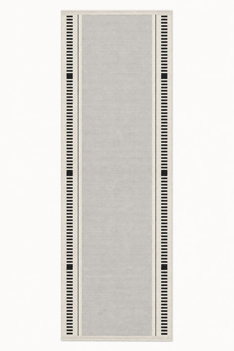 Striped Modern Kitchen Runner Rug – Cream