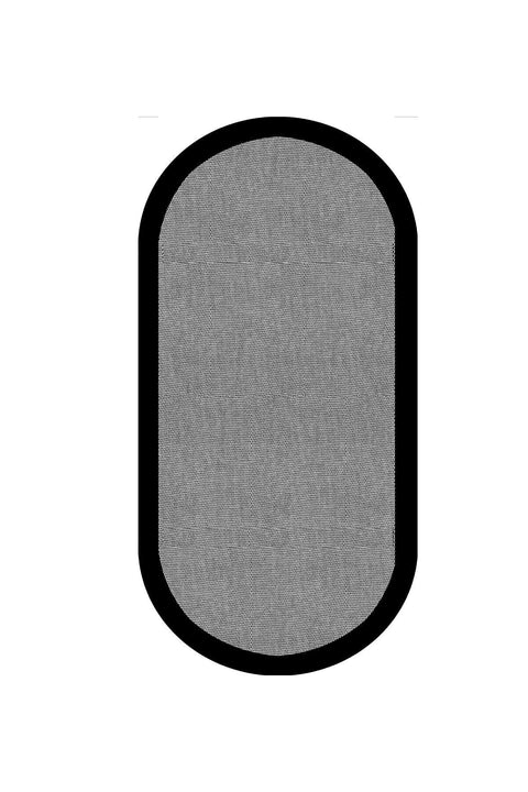 Striped Modern Oval Kitchen Rug – Gray