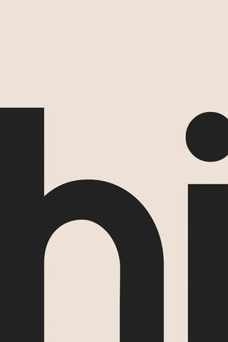Typography Minimalist Wall Art – Beige Print with Bold Hi Text