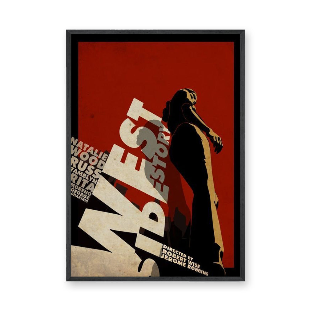 West Side Story Retro Typography Wall Art – Red Movie Poster Print
