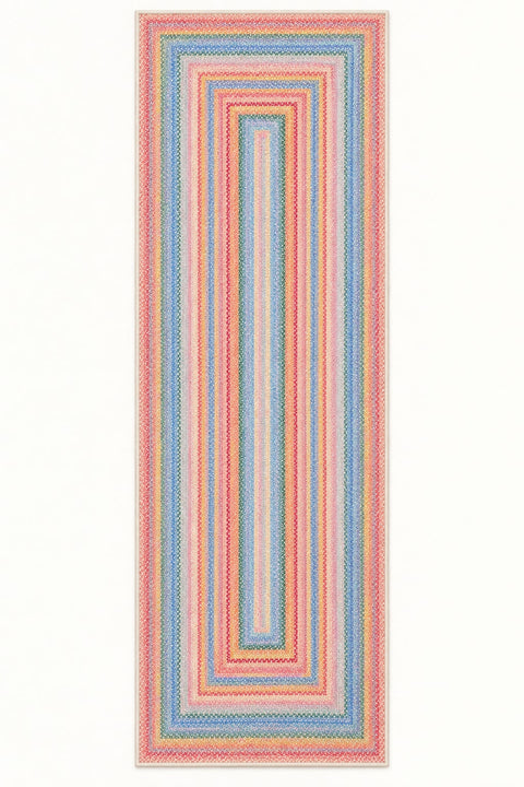 Woven-Look Modern Runner Rug – Multicolor