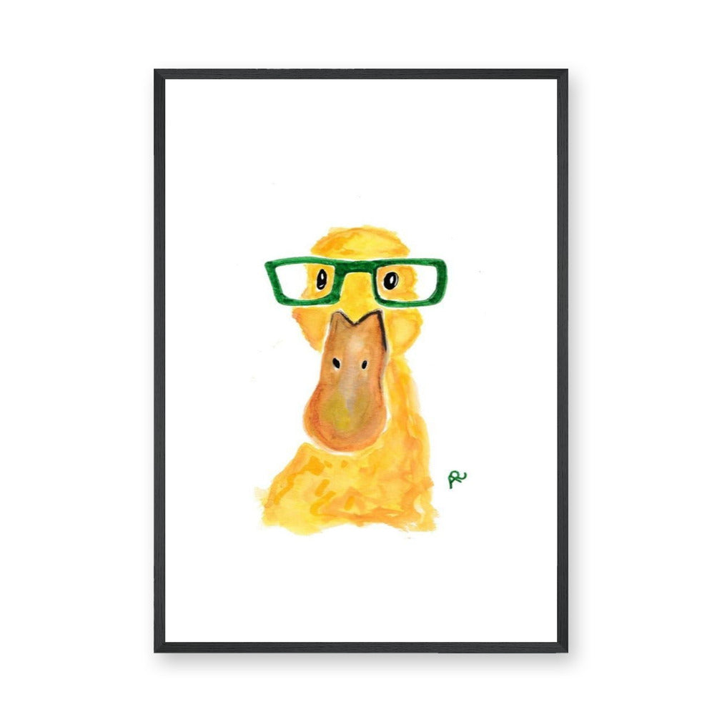 Yellow Duck Kids Wall Art – Watercolor Animal Print for Nursery