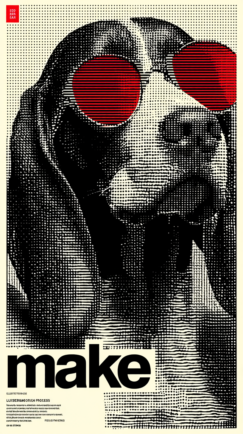 Make Quote Pop Art Print – Cool Dog with Red Sunglasses Home Wall Décor