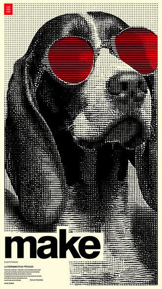 Make Quote Pop Art Print – Cool Dog with Red Sunglasses Home Wall Décor
