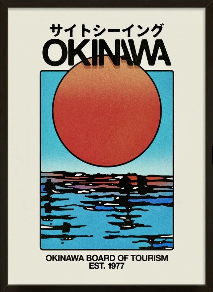 Okinawa Nostalgic Travel Print Wall Print – Retro Japan Print for Home Decor