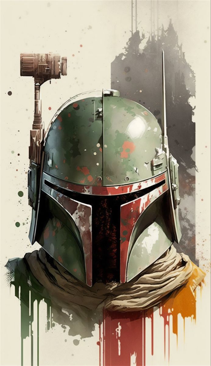 Boba Fett Star Wars Wall Décor Print – Aesthetic Sci-Fi Fan Art for Man Cave or Home Decor