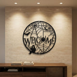 Halloween Welcome Wreath metal wall art – image 1