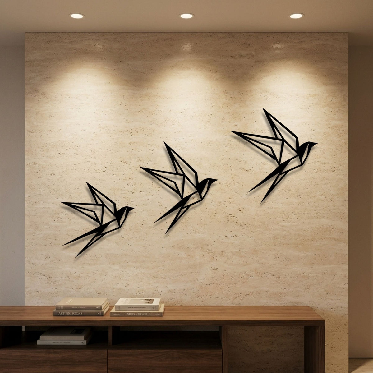 Origami Birds metal wall art – image 1